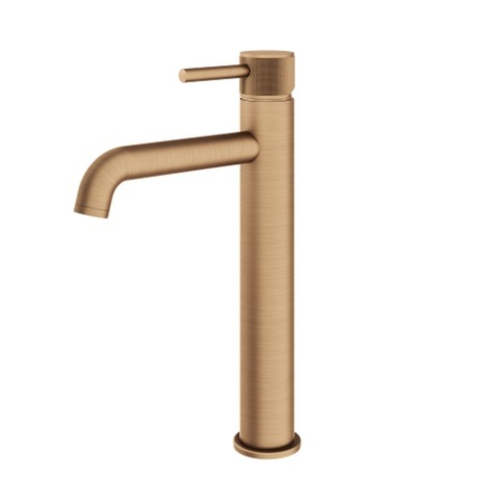Product Cut out image of the Abacus Iso Pro Brushed Bronze Tall Mono Basin Mixer